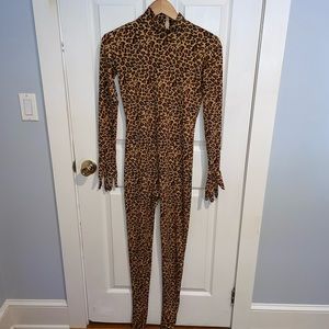 NWOT LEOPARD PRINT CATSUIT
